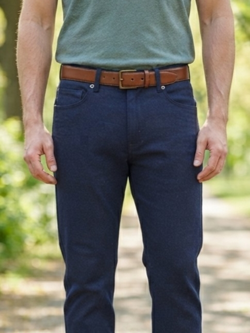 Kirkland Signature Men's Brushed Twill 5-Pocket Straight Pants Blue 30 7771463